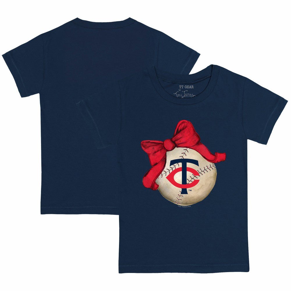 Minnesota Twins Tiny Turnip Youth Baseball Bow T-Shirt Navy