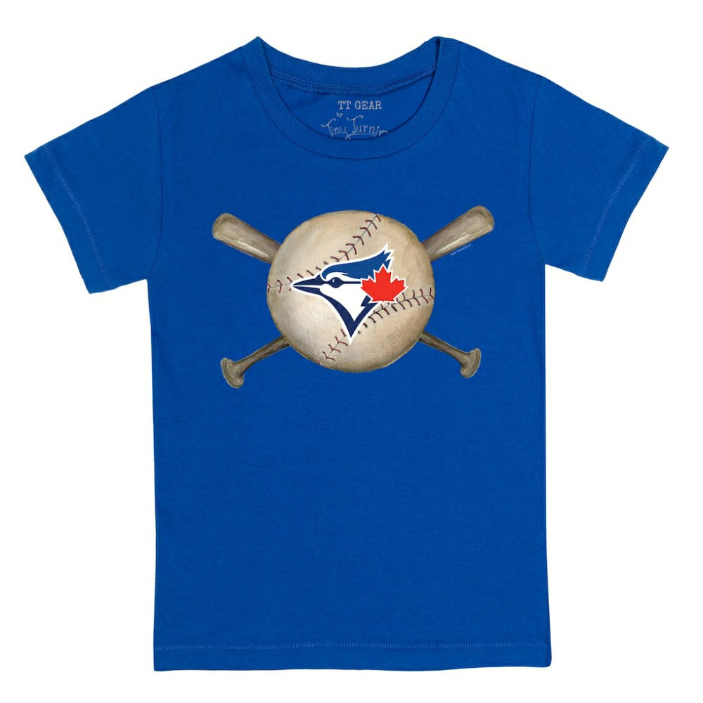 Toronto Blue Jays Tiny Turnip Youth Baseball Cross Bats T-Shirt Royal