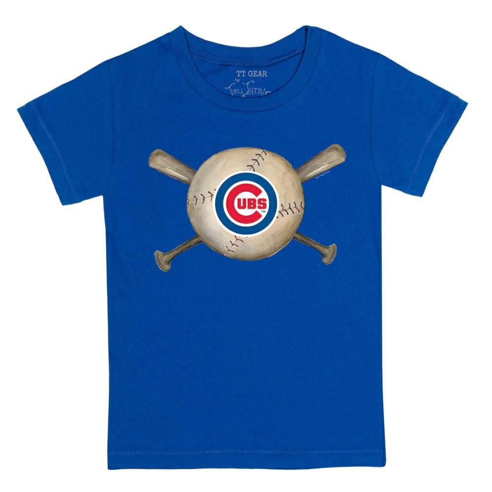 Chicago Cubs Tiny Turnip Youth Baseball Cross Bats T-Shirt Royal