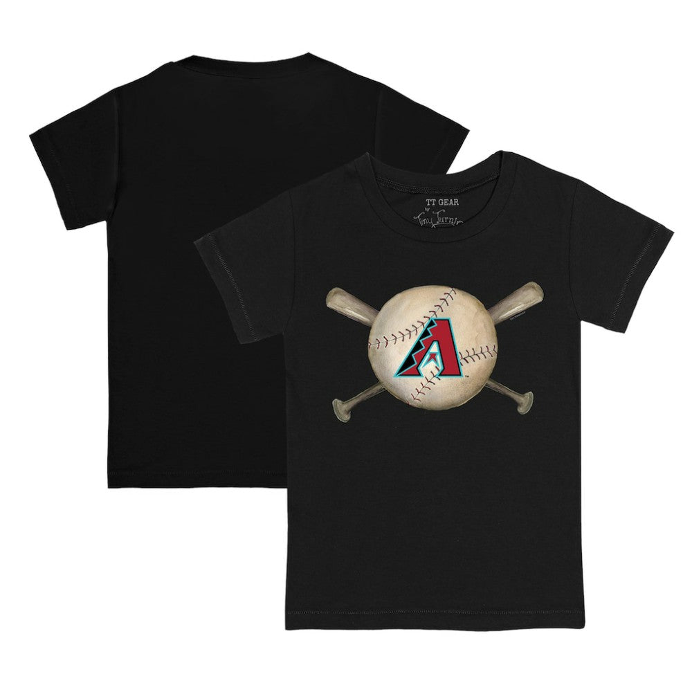 Arizona Diamondbacks Tiny Turnip Youth Baseball Cross Bats T-Shirt Black