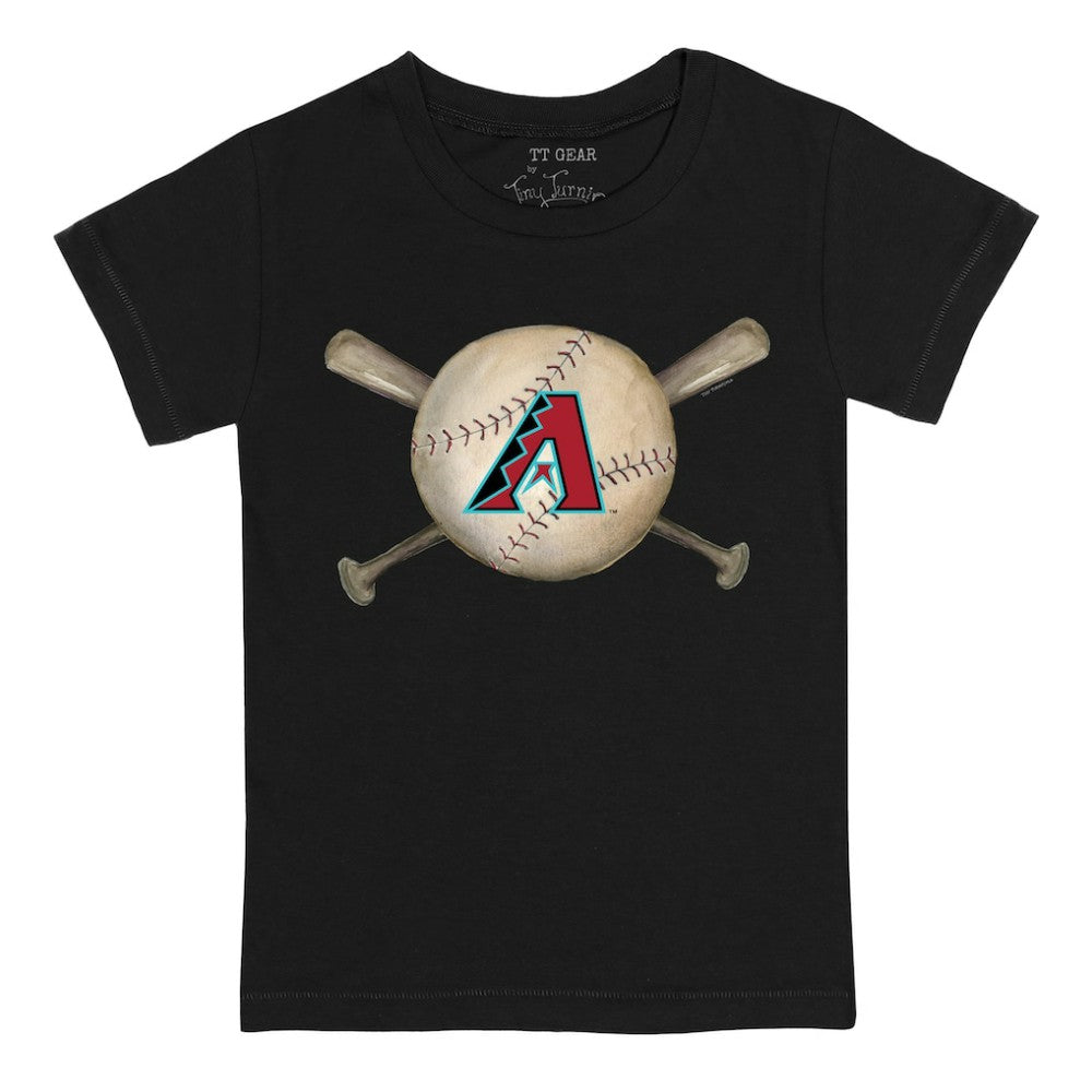 Arizona Diamondbacks Tiny Turnip Youth Baseball Cross Bats T-Shirt Black