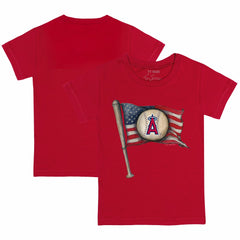Los Angeles Angels Tiny Turnip Youth Baseball Flag T-Shirt Red