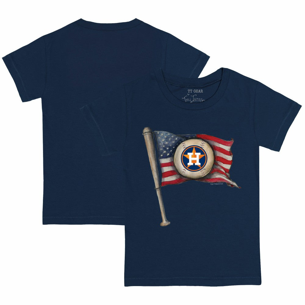 Houston Astros Tiny Turnip Youth Baseball Flag T-Shirt Navy