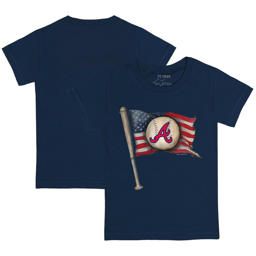 Atlanta Braves Tiny Turnip Youth Baseball Flag T-Shirt Navy