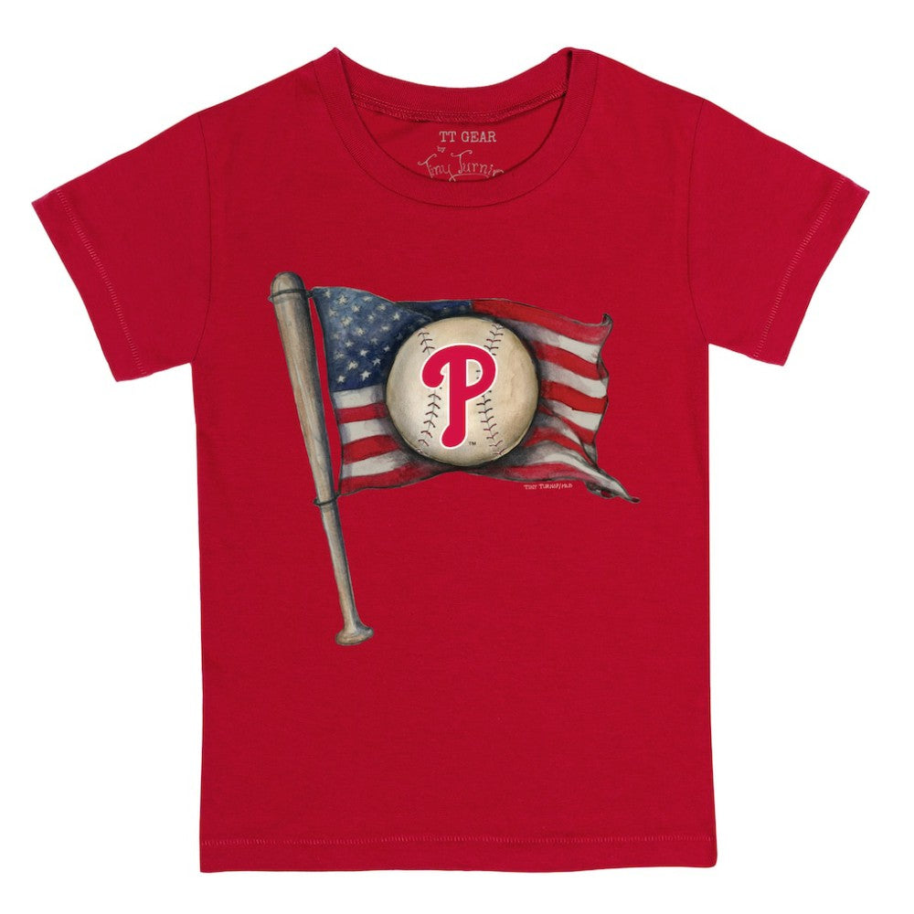 Philadelphia Phillies Tiny Turnip Youth Baseball Flag T-Shirt Red