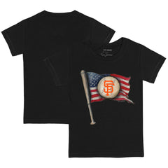 San Francisco Giants Tiny Turnip Youth Baseball Flag T-Shirt Black