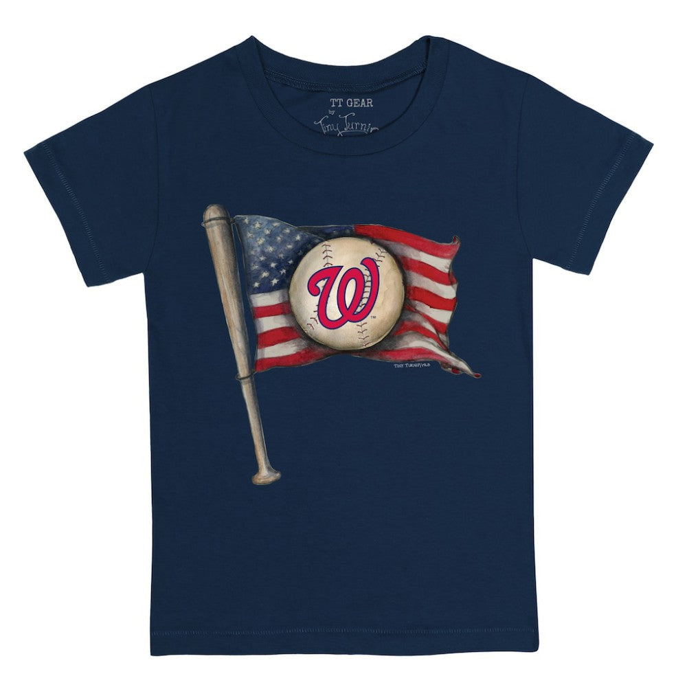 Washington Nationals Tiny Turnip Youth Baseball Flag T-Shirt Navy