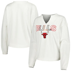 Chicago Bulls Concepts Sport Women's Sunray Notch Neck Long Sleeve Top sale - White cheap