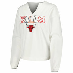 Chicago Bulls Concepts Sport Women's Sunray Notch Neck Long Sleeve Top sale - White cheap