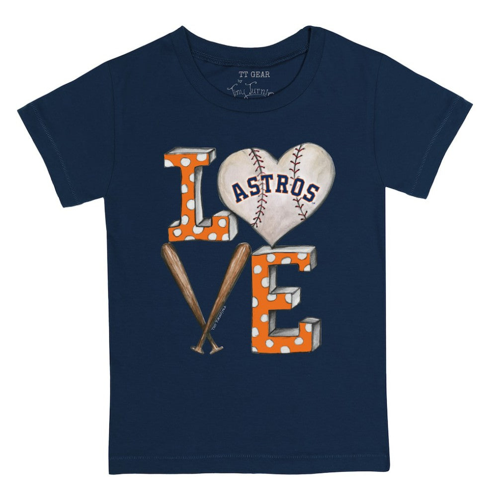 Houston Astros Tiny Turnip Youth Baseball Love T-Shirt Navy