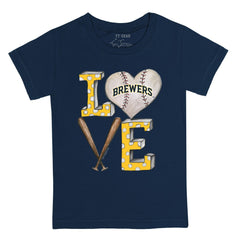 Milwaukee Brewers Tiny Turnip Youth Baseball Love T-Shirt Navy