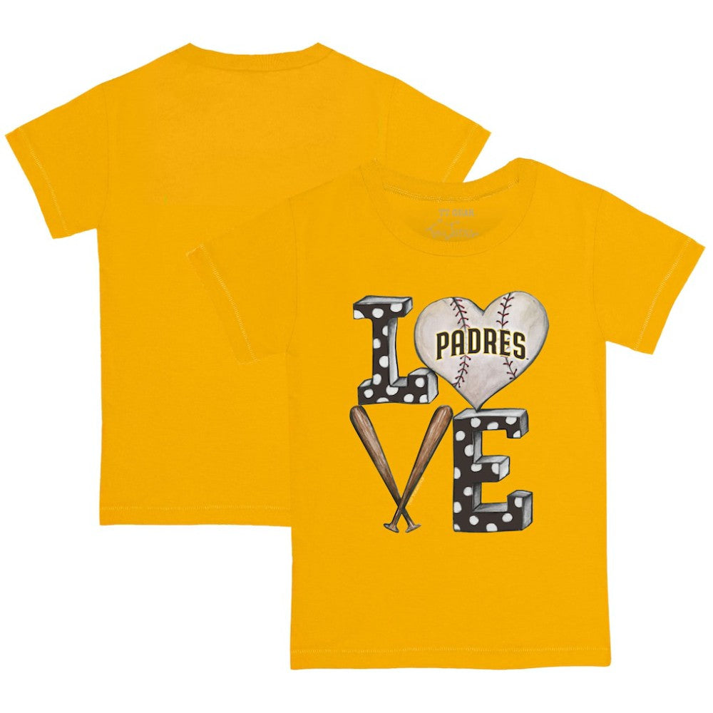 San Diego Padres Tiny Turnip Youth Baseball Love T-Shirt Gold