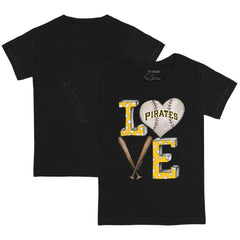 Pittsburgh Pirates Tiny Turnip Youth Baseball Love T-Shirt Black