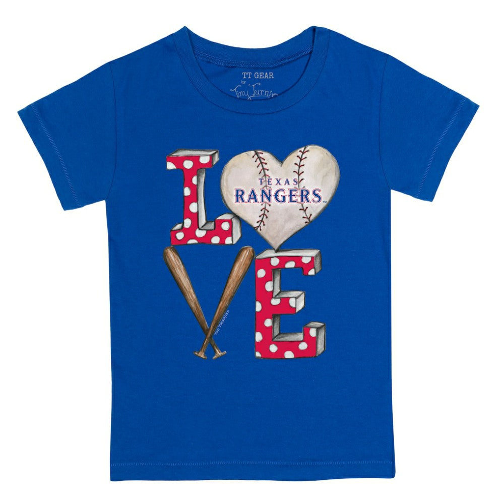 Texas Rangers Tiny Turnip Youth Baseball Love T-Shirt Royal