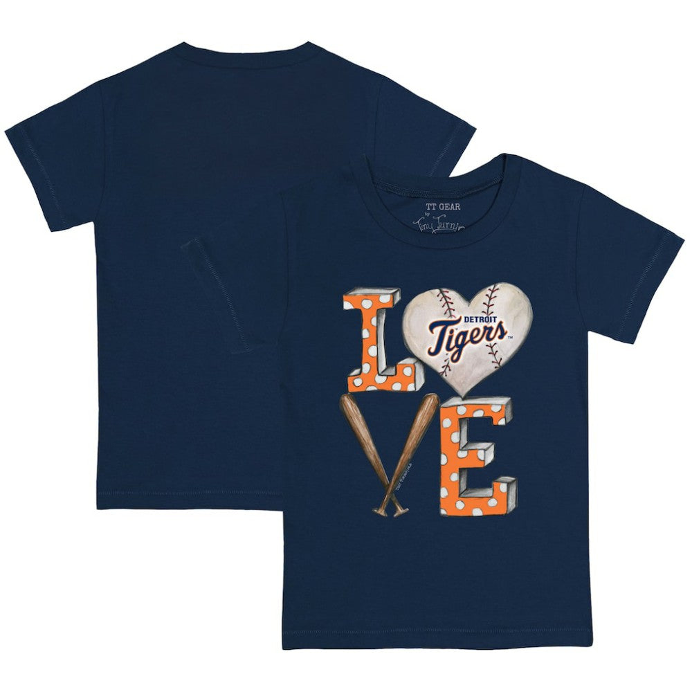Detroit Tigers Tiny Turnip Youth Baseball Love T-Shirt Navy
