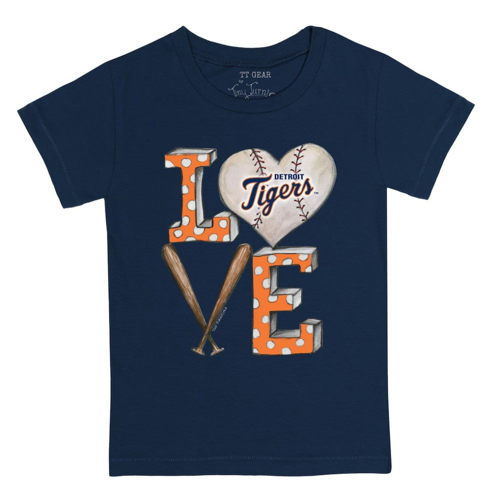 Detroit Tigers Tiny Turnip Youth Baseball Love T-Shirt Navy