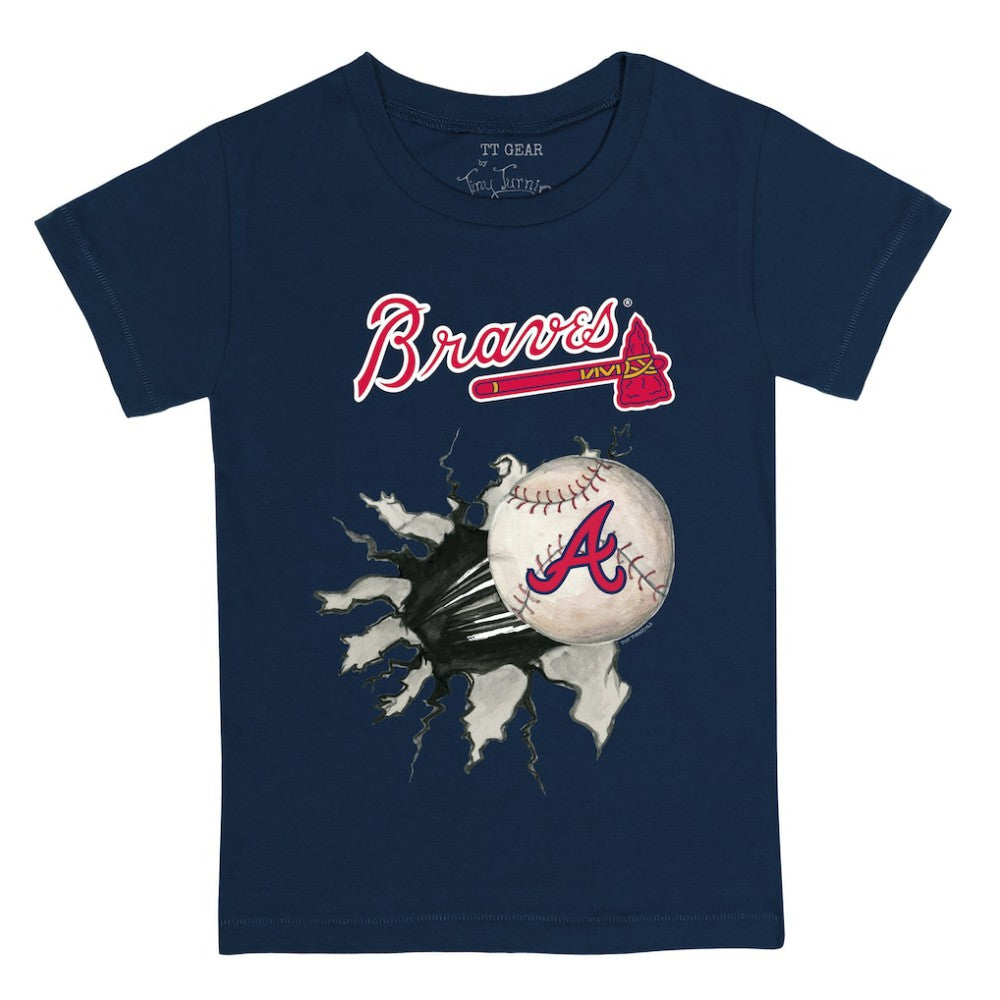 Atlanta Braves Tiny Turnip Youth Baseball Tear T-Shirt Navy