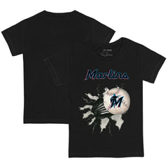 Miami Marlins Tiny Turnip Youth Baseball Tear T-Shirt Black