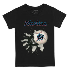 Miami Marlins Tiny Turnip Youth Baseball Tear T-Shirt Black