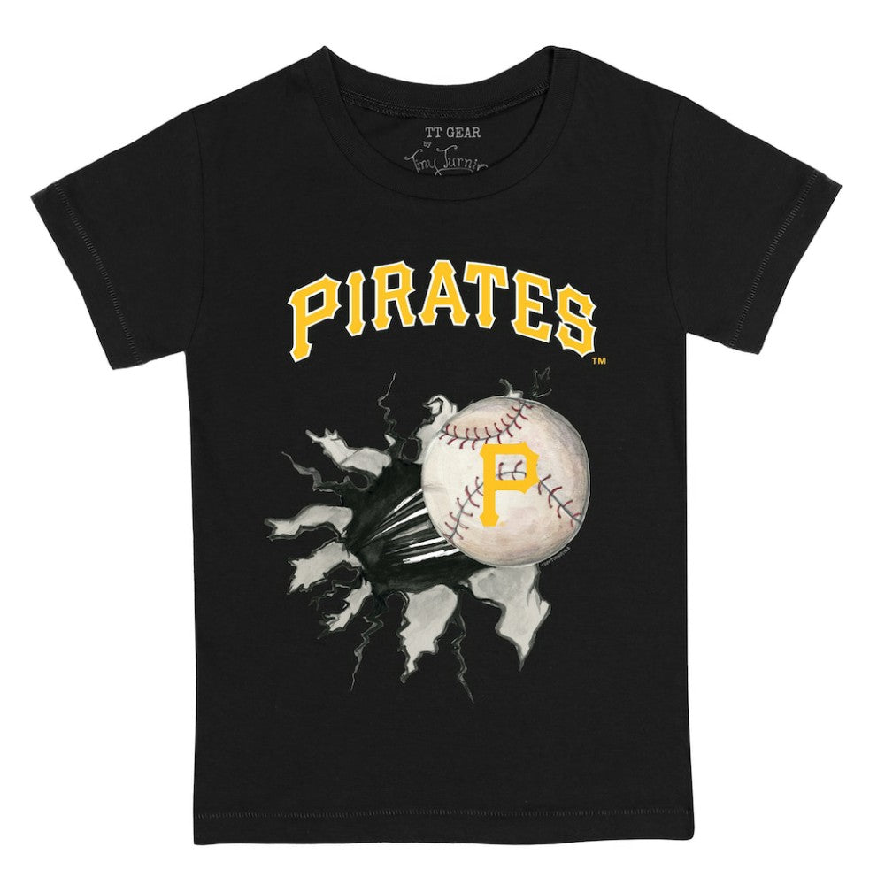 Pittsburgh Pirates Tiny Turnip Youth Baseball Tear T-Shirt Black