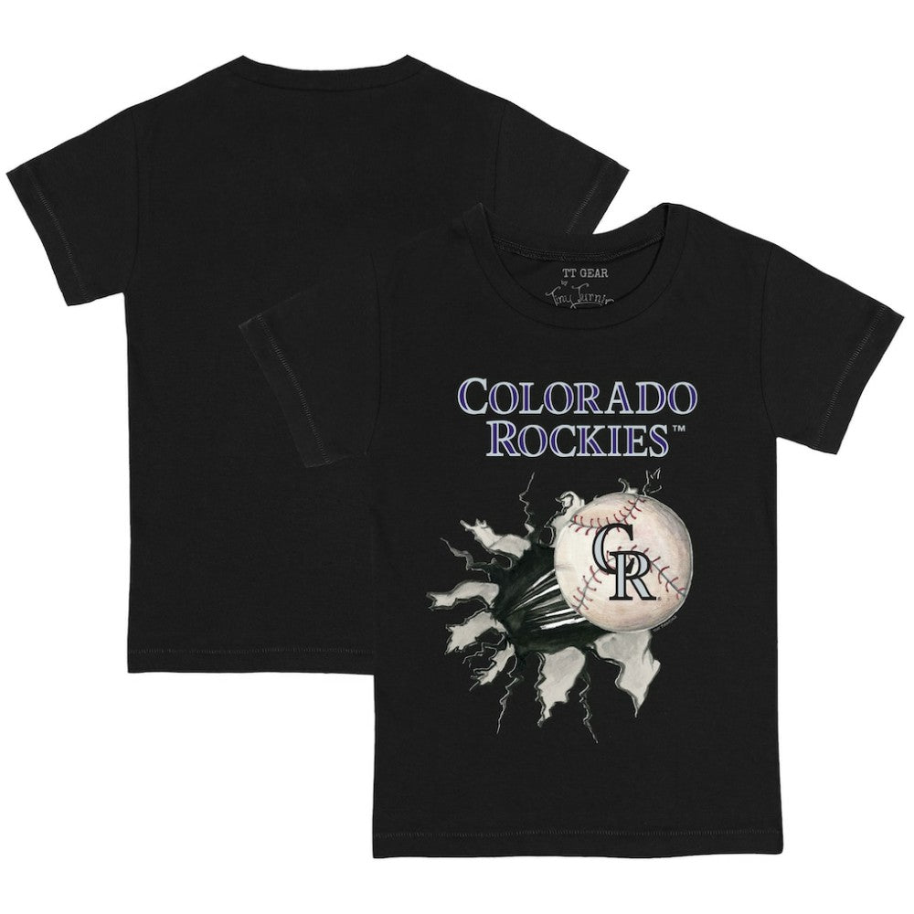 Colorado Rockies Tiny Turnip Youth Baseball Tear T-Shirt Black