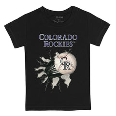 Colorado Rockies Tiny Turnip Youth Baseball Tear T-Shirt Black