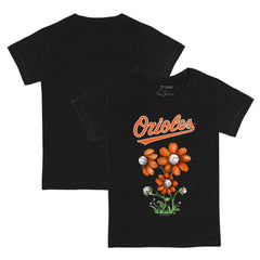 Baltimore Orioles Tiny Turnip Youth Blooming Baseballs T-Shirt Black