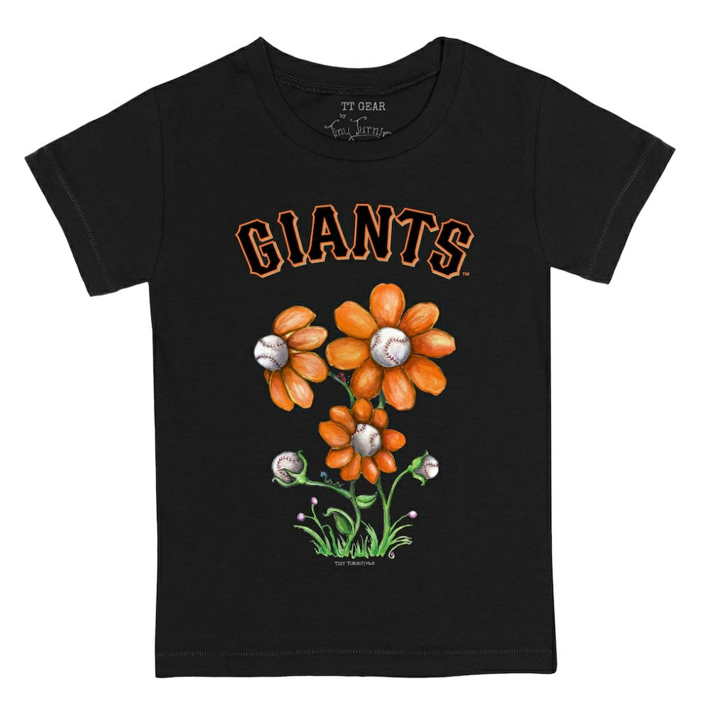 San Francisco Giants Tiny Turnip Youth Blooming Baseballs T-Shirt Black