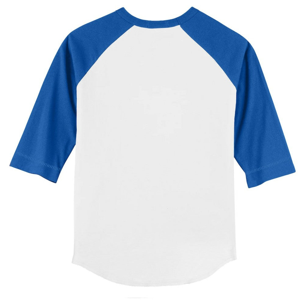 Los Angeles Dodgers Tiny Turnip Youth Blooming Baseballs 3/4-Sleeve Raglan T-Shirt White/Royal