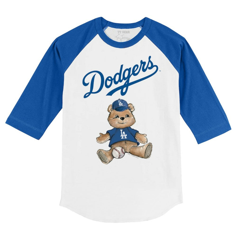 Los Angeles Dodgers Tiny Turnip Youth Teddy Boy 3/4-Sleeve Raglan T-Shirt White/Royal