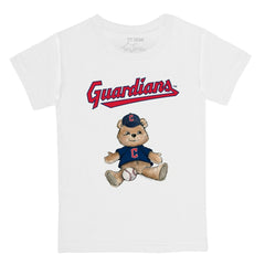 Cleveland Guardians Tiny Turnip Youth Teddy Boy T-Shirt White