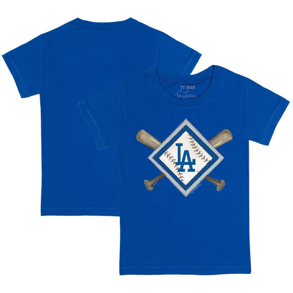 Los Angeles Dodgers Tiny Turnip Youth Diamond Cross Bats T-Shirt Royal