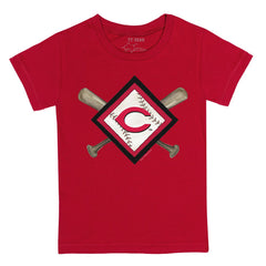 Cincinnati Reds Tiny Turnip Youth Diamond Cross Bats T-Shirt Red