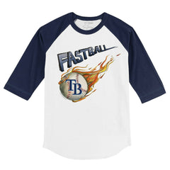 Tampa Bay Rays Tiny Turnip Youth Fastball 3/4-Sleeve Raglan T-Shirt White/Navy