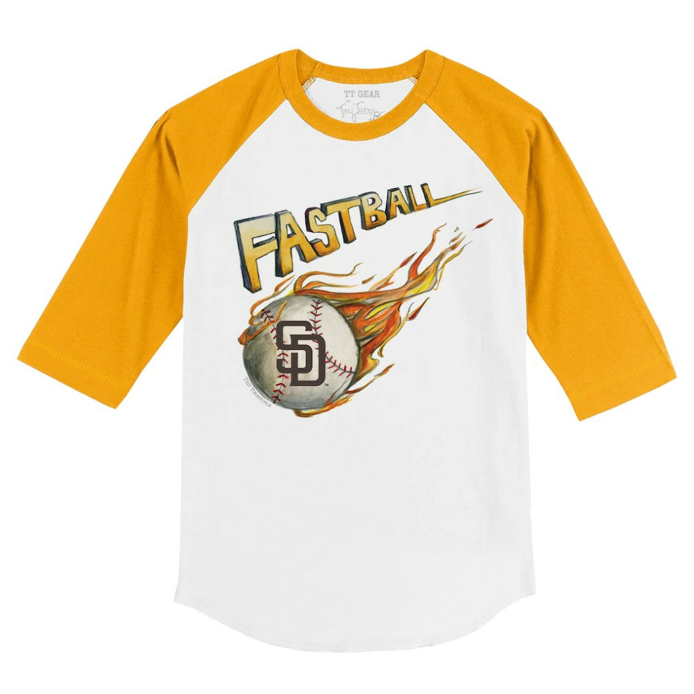 San Diego Padres Tiny Turnip Youth Fastball 3/4-Sleeve Raglan T-Shirt White/Gold
