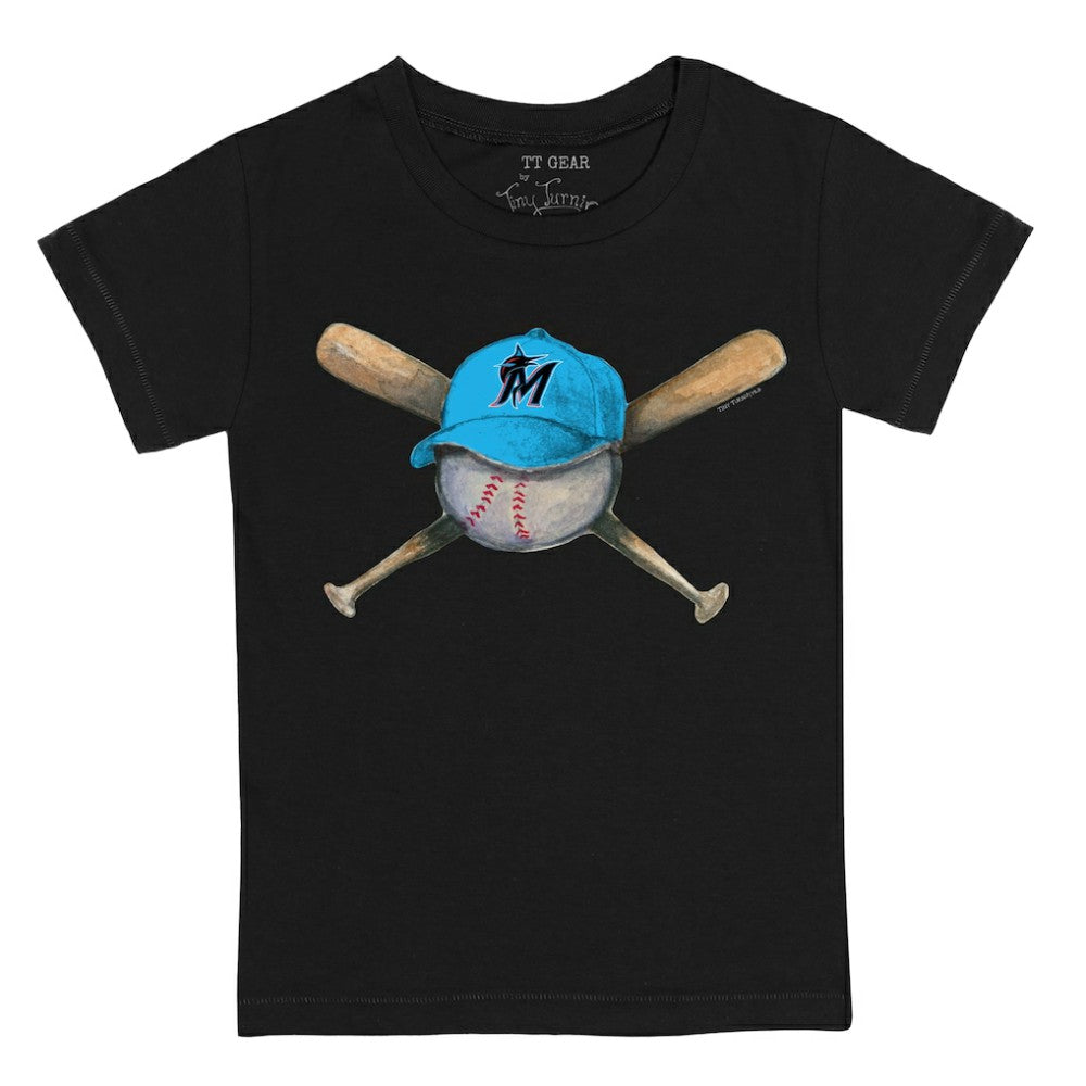 Miami Marlins Tiny Turnip Youth Hat Crossbats T-Shirt Black