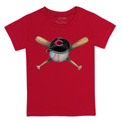Cincinnati Reds Tiny Turnip Youth Hat Crossbats T-Shirt Red