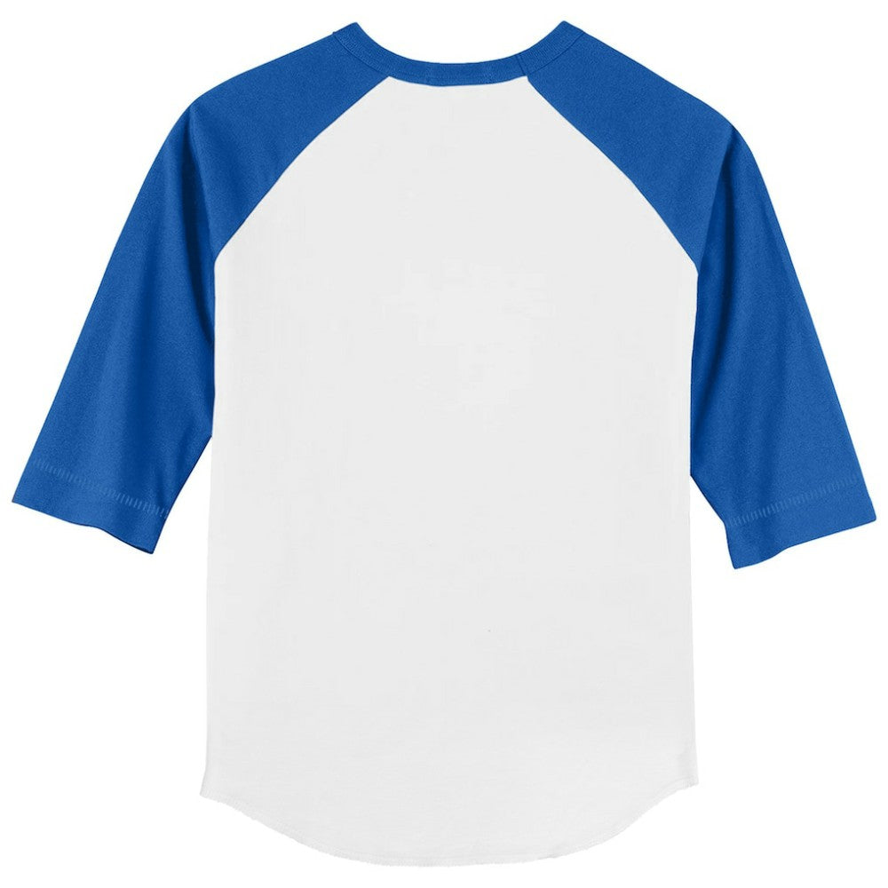 Toronto Blue Jays Tiny Turnip Youth Heart Banner 3/4-Sleeve Raglan T-Shirt White/Royal