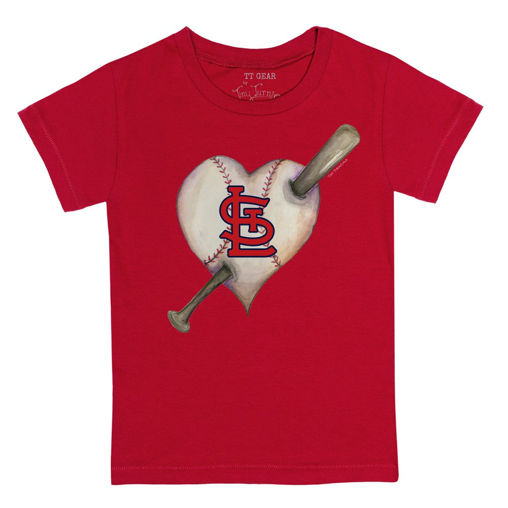St. Louis Cardinals Tiny Turnip Youth Heart Bat T-Shirt Red