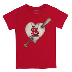 St. Louis Cardinals Tiny Turnip Youth Heart Bat T-Shirt Red