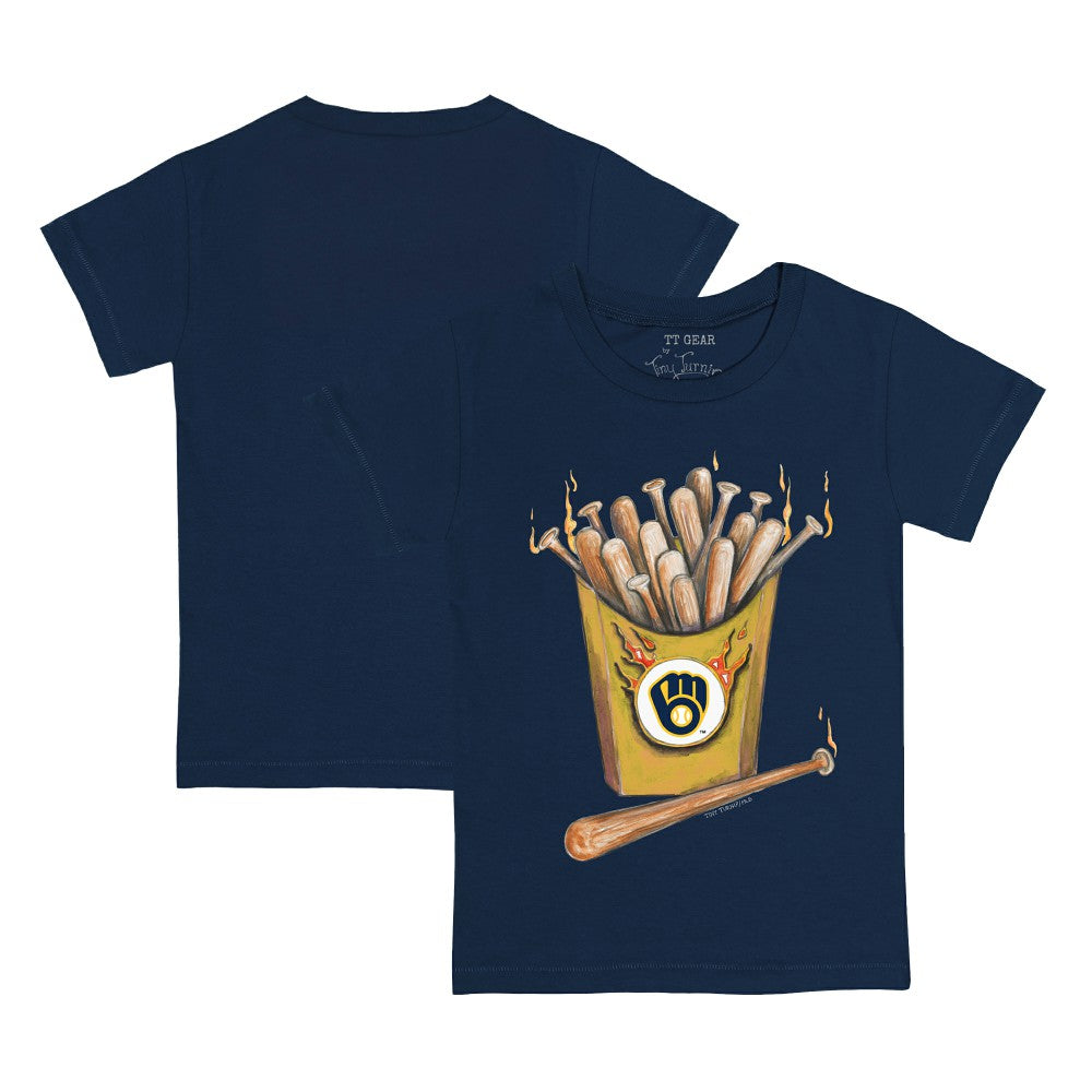 Milwaukee Brewers Tiny Turnip Youth Hot Bats T-Shirt Navy