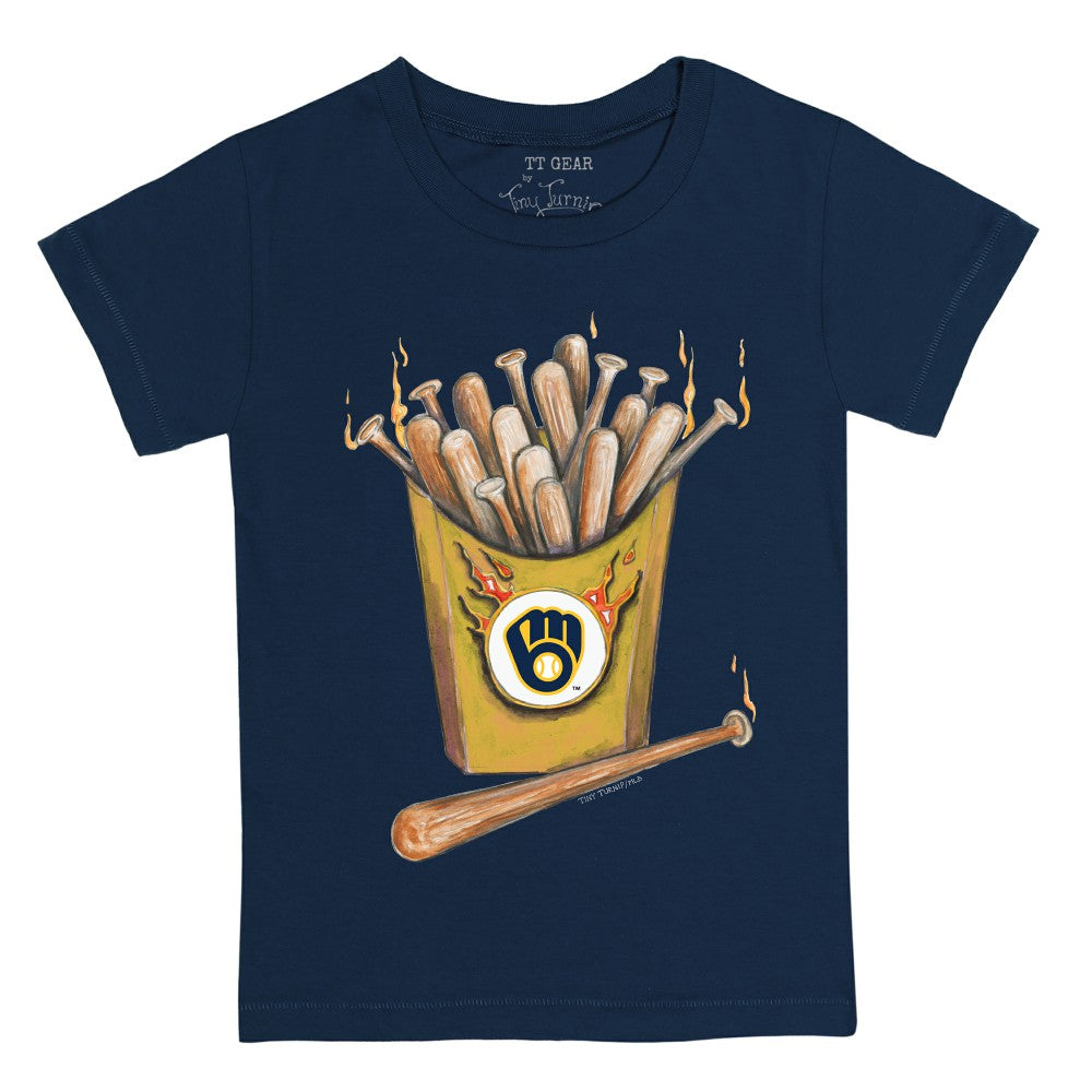 Milwaukee Brewers Tiny Turnip Youth Hot Bats T-Shirt Navy