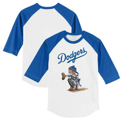 Los Angeles Dodgers Tiny Turnip Youth Kate 3/4-Sleeve Raglan T-Shirt White/Royal