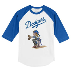 Los Angeles Dodgers Tiny Turnip Youth Kate 3/4-Sleeve Raglan T-Shirt White/Royal