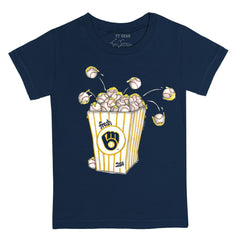 Milwaukee Brewers Tiny Turnip Youth Popcorn T-Shirt Navy