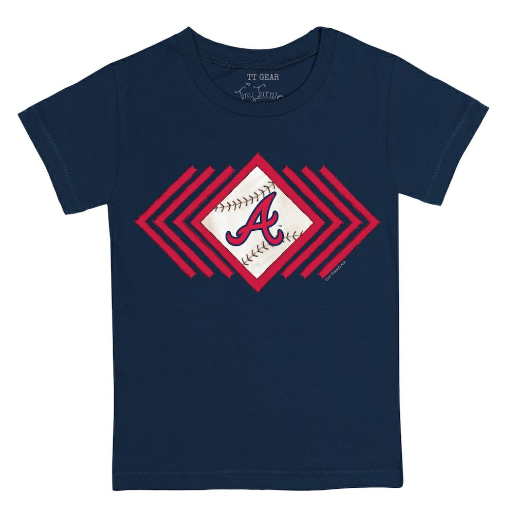 Atlanta Braves Tiny Turnip Youth Prism Arrows T-Shirt Navy