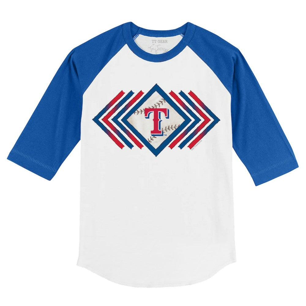 Texas Rangers Tiny Turnip Youth Prism Arrows 3/4-Sleeve Raglan T-Shirt White/Royal