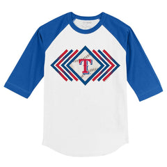 Texas Rangers Tiny Turnip Youth Prism Arrows 3/4-Sleeve Raglan T-Shirt White/Royal