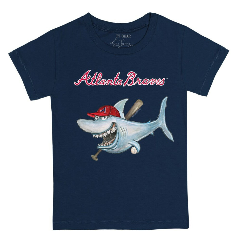 Atlanta Braves Tiny Turnip Youth Shark T-Shirt Navy