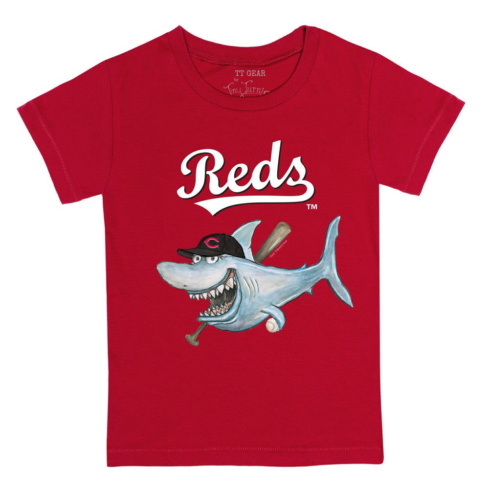 Cincinnati Reds Tiny Turnip Youth Shark T-Shirt Red